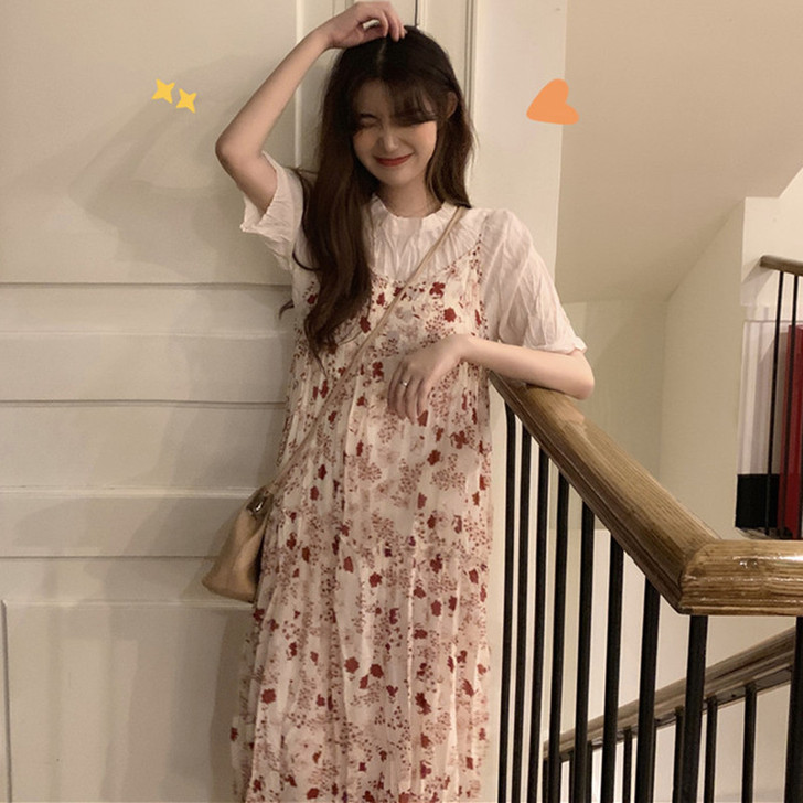 法式梗桔裙初恋裙森系夏季新款潮小清新碎花吊...