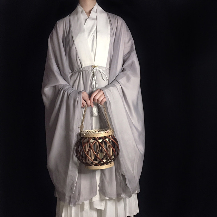 墨晨烟雨原创汉服【拾缘】男女同款纯色明制披...