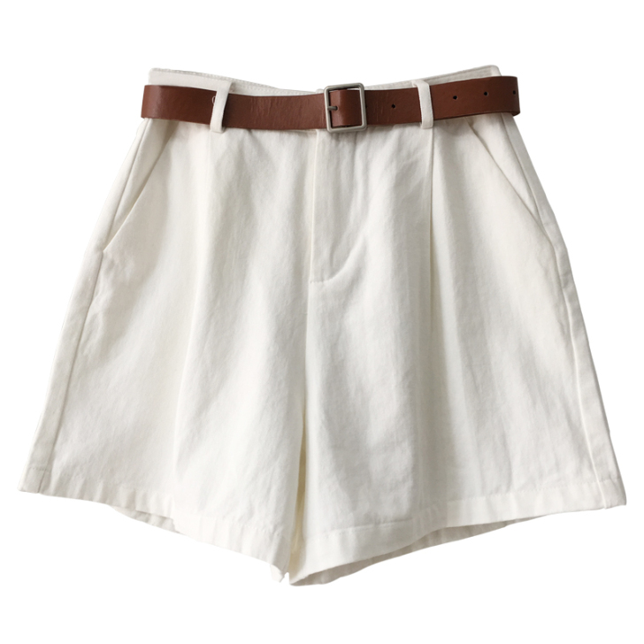 买一送一白色工装短裤女夏宽松百搭，送同款卡...