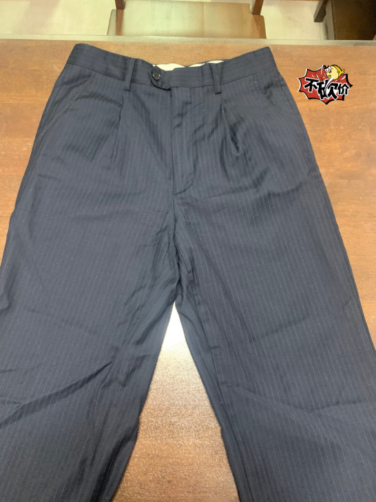 藏蓝色条纹西裤，尺码二尺三，裤长104，直...