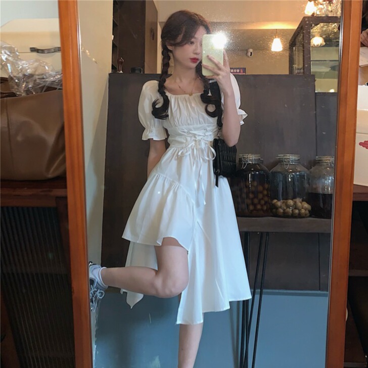 韩版设计感小众2021年夏季新款中长款不规...