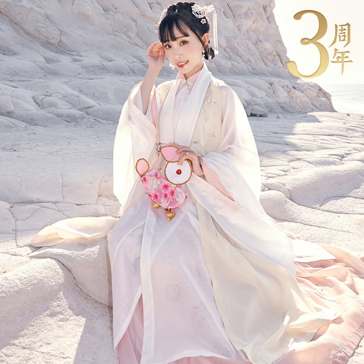 十三余小豆蔻儿[花灯结]立领斜襟长衫下裙长...