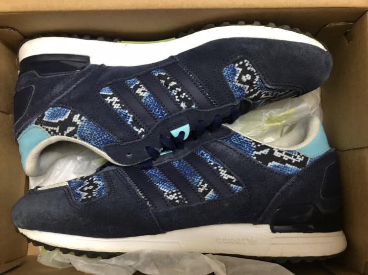 Adidas三叶草ZX蛇纹蓝色 运动鞋 低...