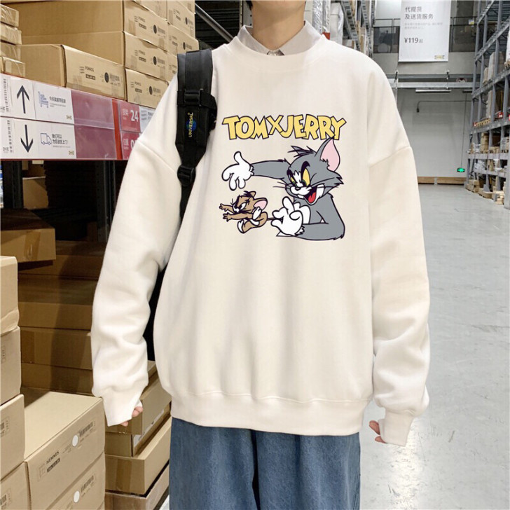 新款卫衣男圆领ins潮韩版宽松情侣装春秋学...