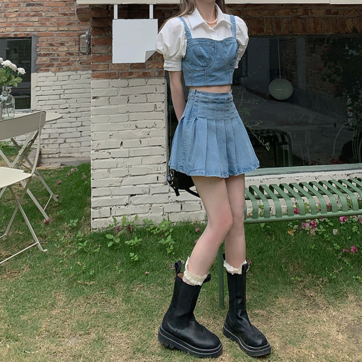 小个子牛仔半身裙女夏季2021年新款a字短...