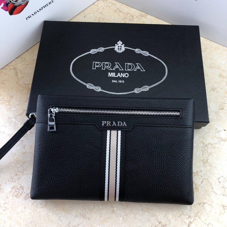 闲置正品普拉达男士手包男款手拿包，朋友送的...