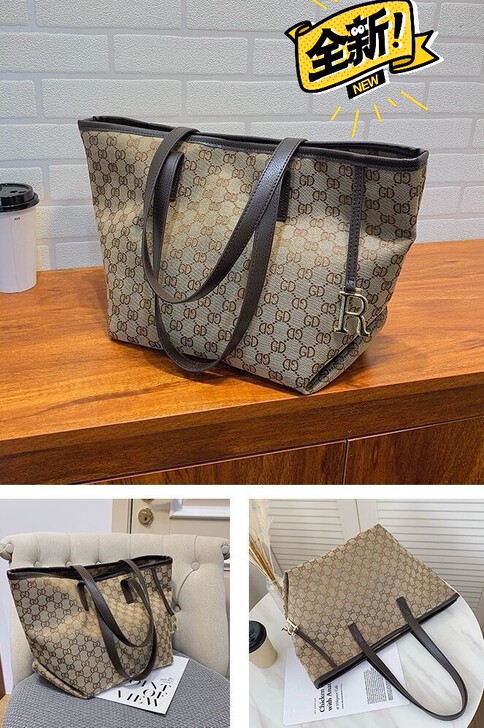 2020复古印花系列多色大号托特包手提包单...