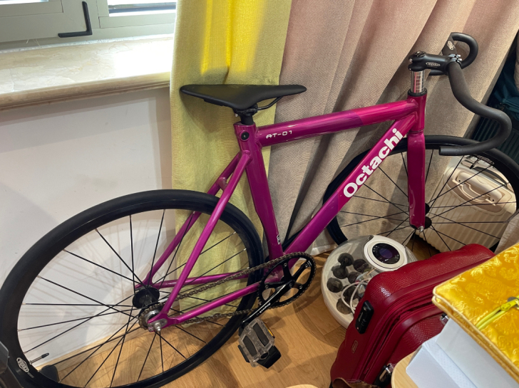 死飞自行车，如图。不是我买的，我也不懂车圈...