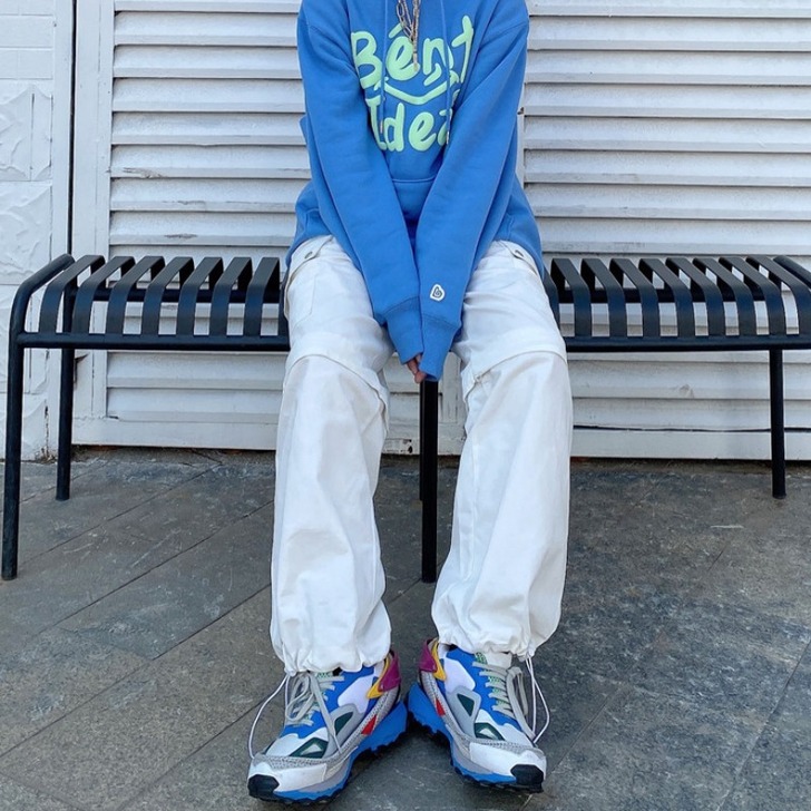 裤子女春季新款bf港风复古可拆卸可两穿长短...