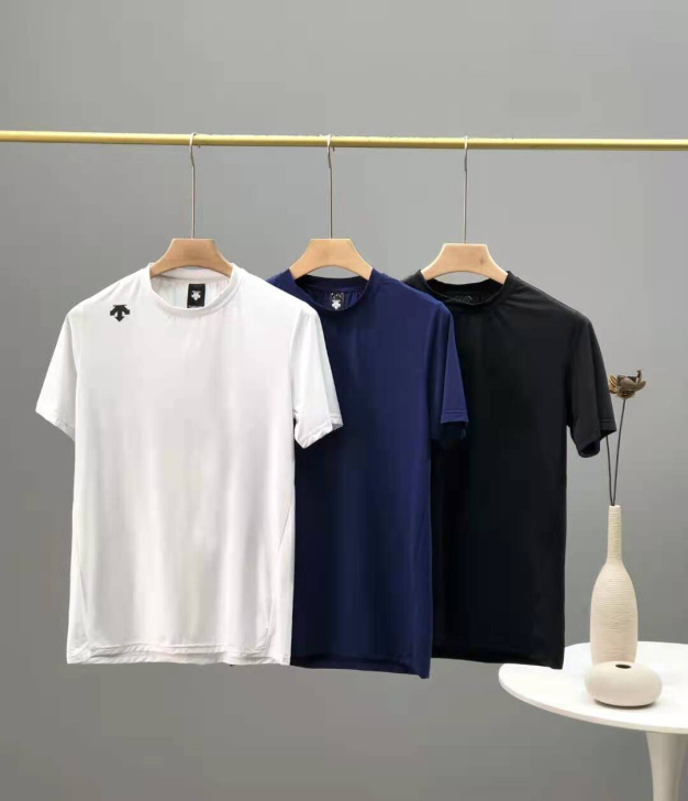 笛嗓特醉新款 男士纯色休闲运动针织短袖