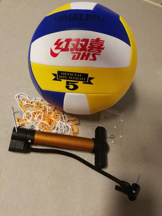 红双喜排球+气筒+气针+网袋