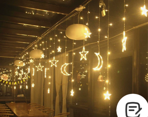 LED星星灯小彩灯闪灯串灯窗帘灯婚庆卧室直...