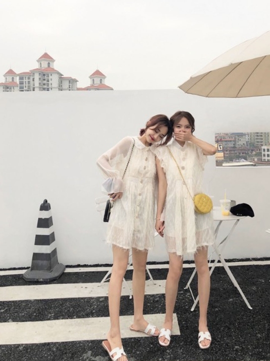 闺蜜女装2020春装连衣裙小个子仙气甜美裙...