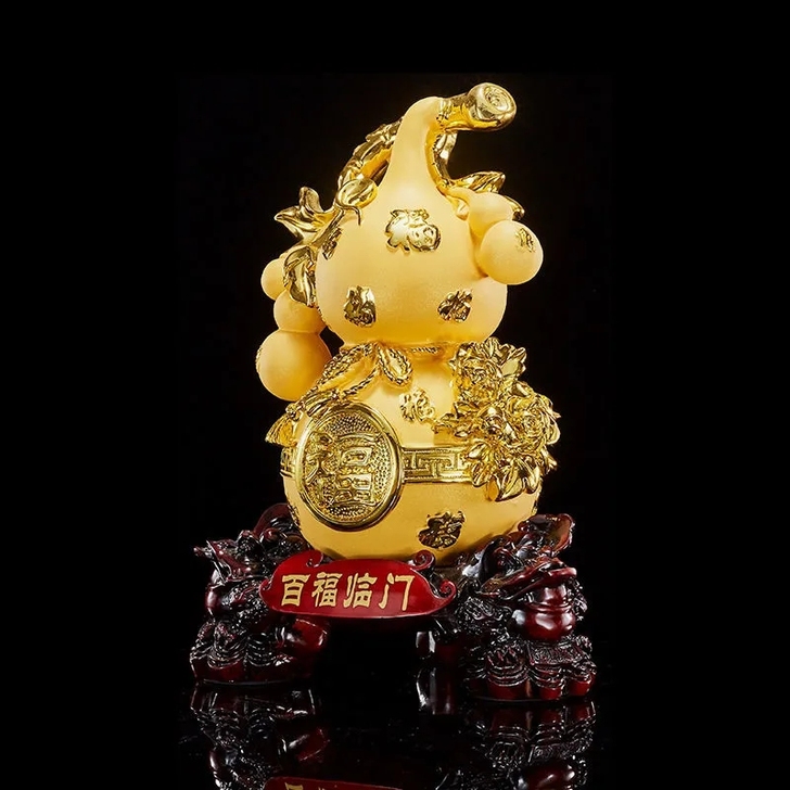 跨境百福临门电镀金色端午节葫芦摆件家居开业...