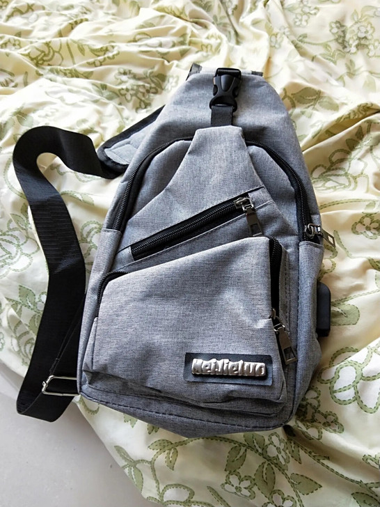 全新男士胸包帆布斜挎包大容量学生韩版牛津布...