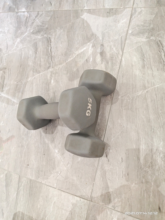 闲置了，转给需要健身的老铁，包胶的哑铃10...