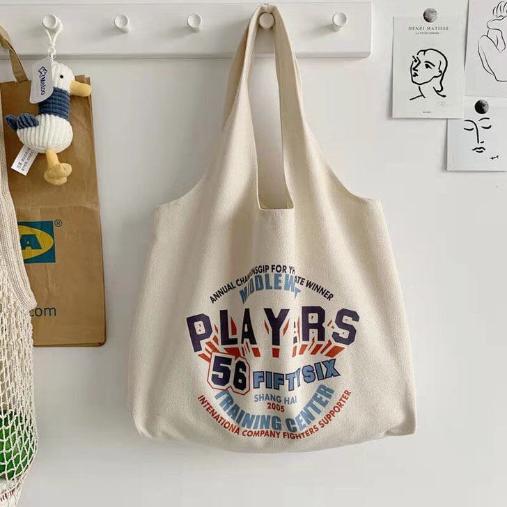 【低价处理】单肩帆布包慵懒风布袋包日系学生...