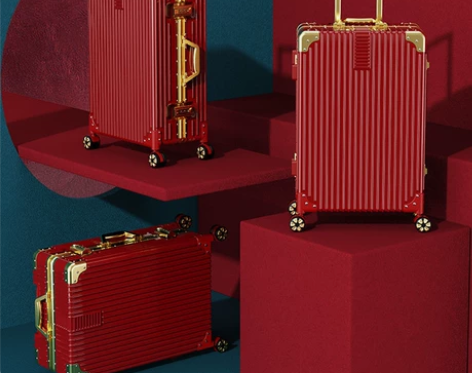 红色行李拉杆箱结婚陪嫁箱女密码箱嫁妆婚礼新...