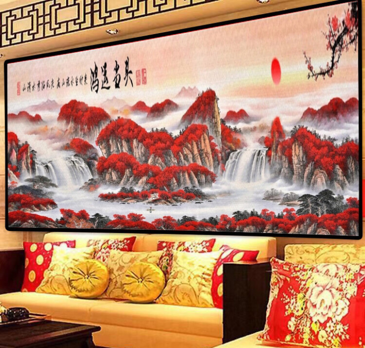 【实价包邮】大尺寸办公室客厅壁画 油画布自...