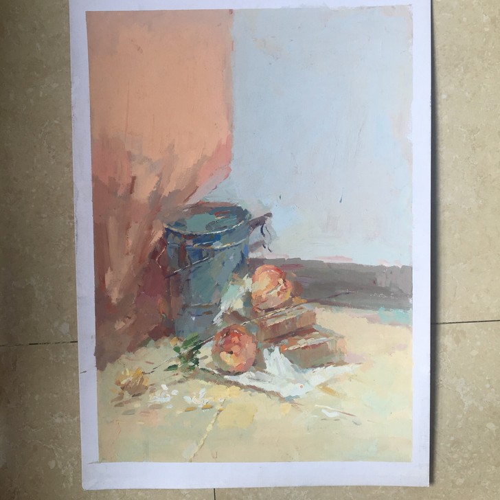 二开水粉画 原创作品  苹果原相机拍的