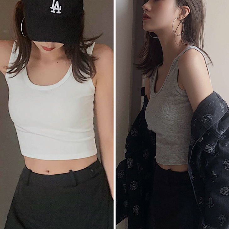 网红爆款美背短款小吊带运动背心女夏韩版内搭...