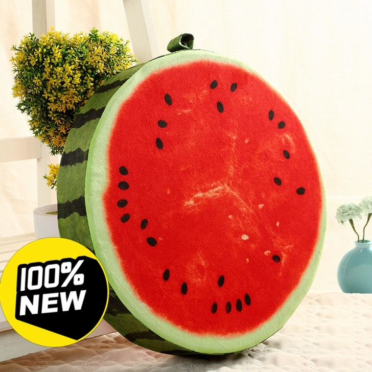 创意3D水果坐垫学生靠垫抱枕加厚圆形儿童可...