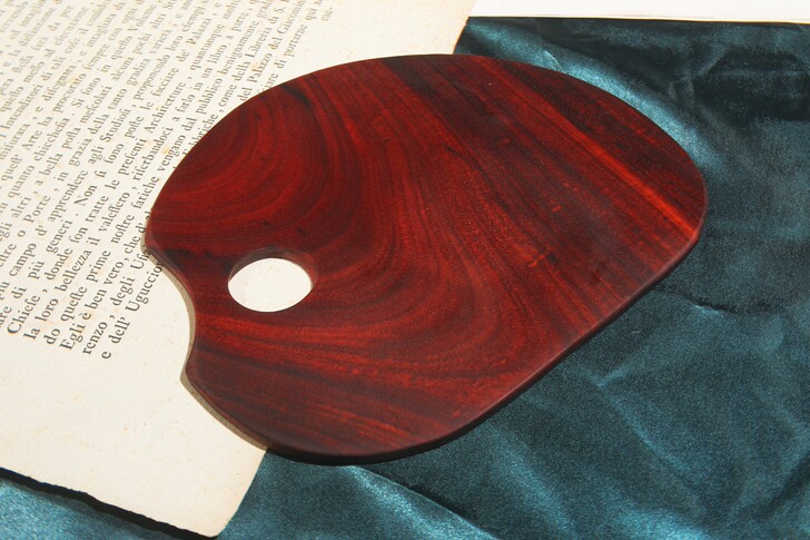 迷你调色板 赞比亚血檀料 实木油画调色板 ...