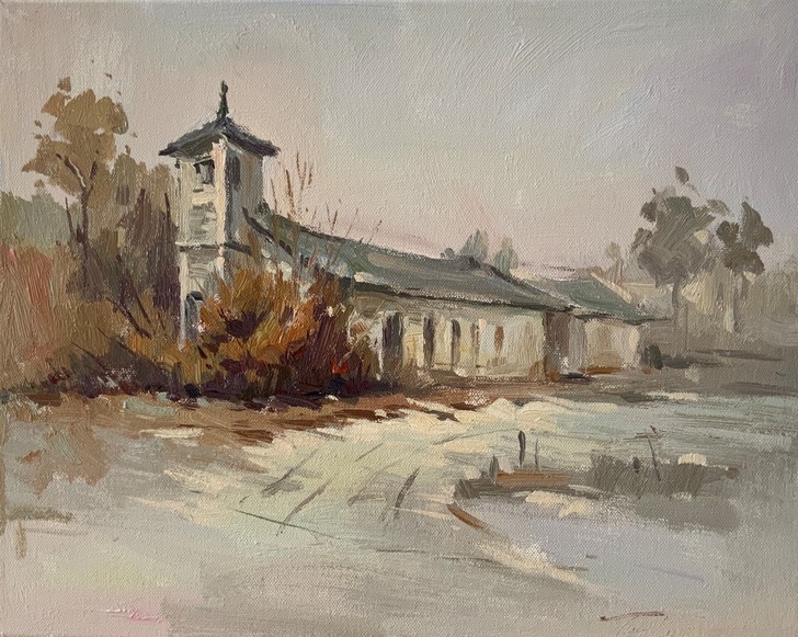 丙烯风景小作//油画布画框//尺寸:40c...