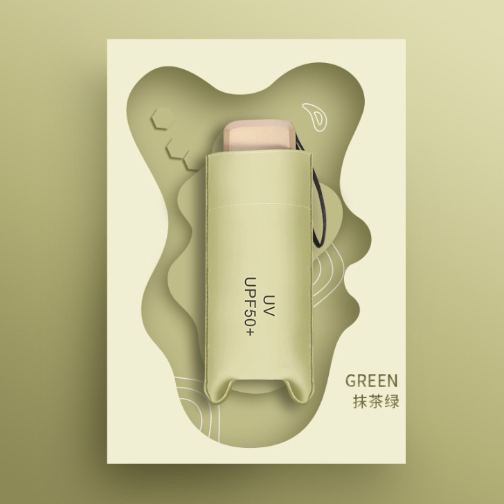 焦下同款【手机大小】太阳伞防晒伞扁五折折叠...