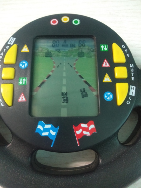 赛车游戏机gamewatch黑白印刷屏赛车...