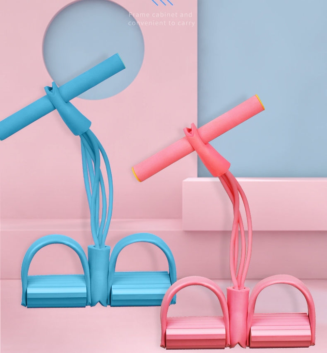 4管 6管脚蹬器拉力器健身瑜伽男女开肩美背...