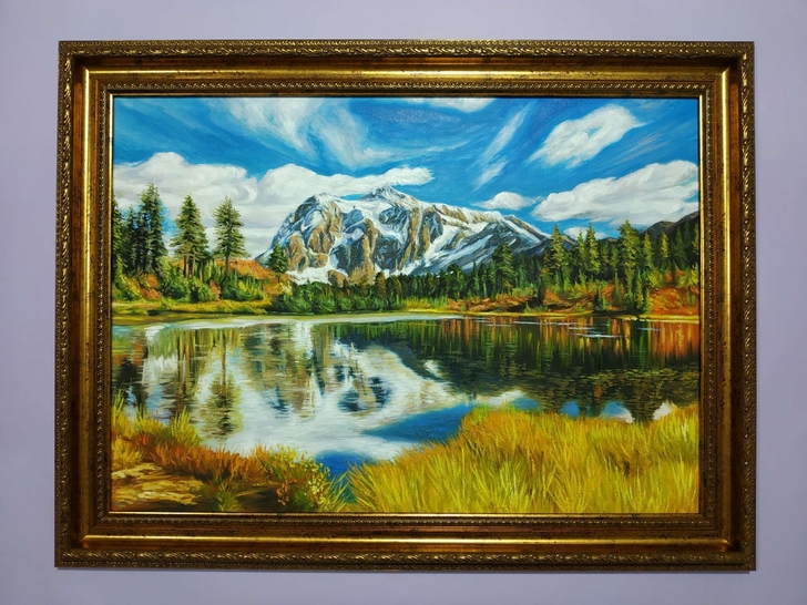 纯手绘油画，50X70cm，专业亚麻油画布...