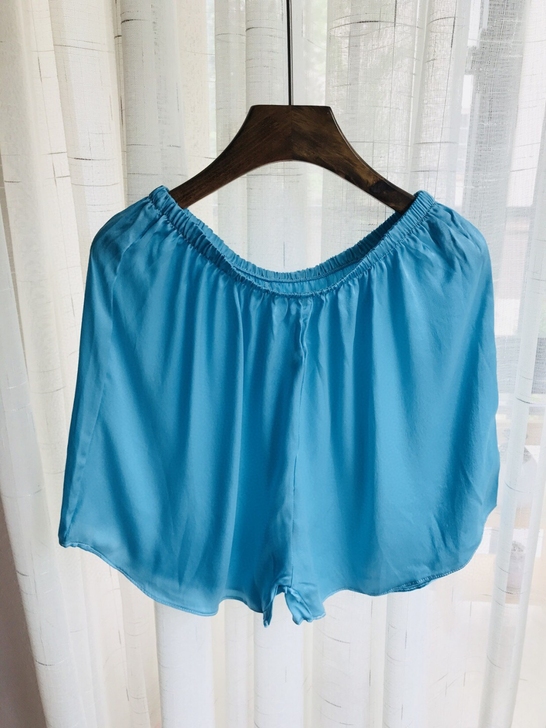 全新夏季超凉快的重磅素绉缎真丝短裤居家裤到...