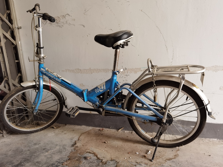 20寸上海永久牌铝合金可折叠自行车，购于石...