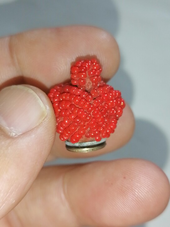 清代琉璃瓜皮帽顶，品相尺寸如图。