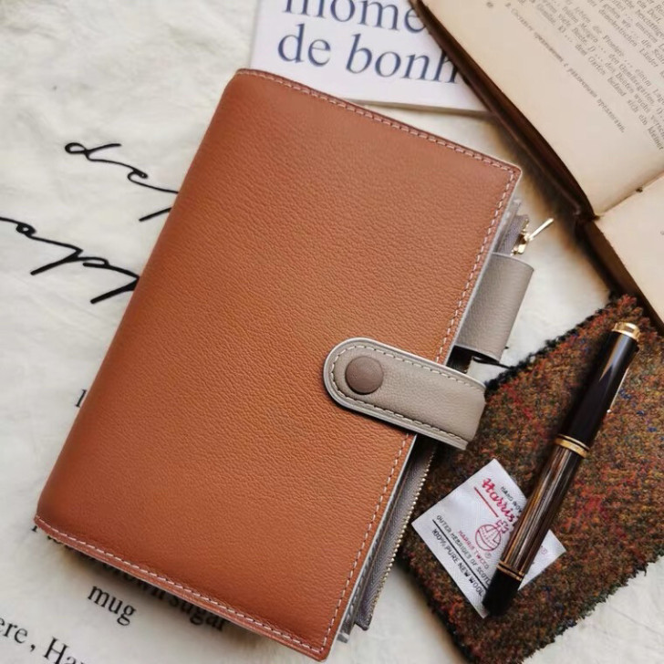 青釉手帐 高定ALRAN法国山羊皮真皮手帐...