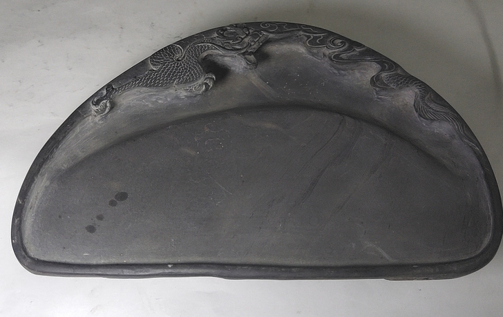 老旧端砚 云龙纹随形端砚