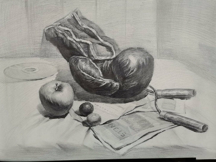 素描作品静物，铅笔山东联考风格，20到40...