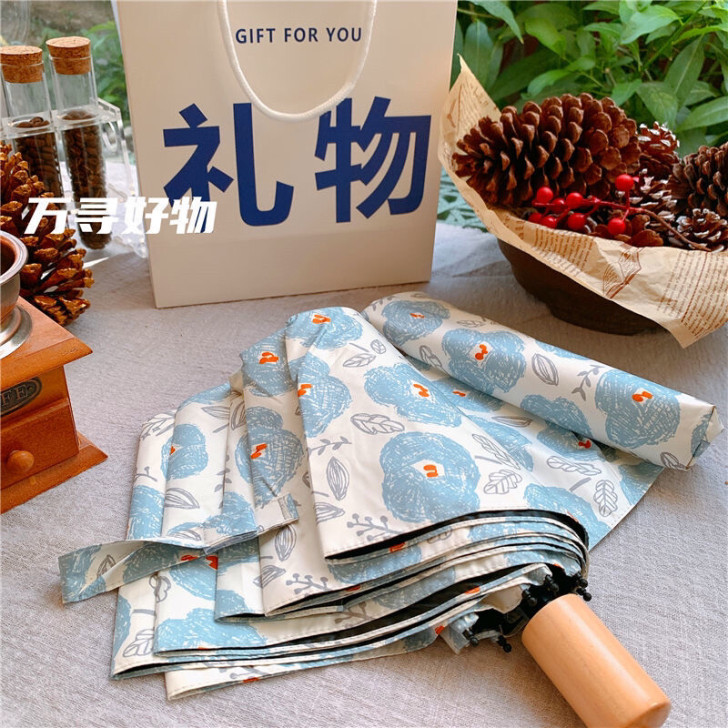 出口日本订单 田园ins风晴雨两用防晒防紫...