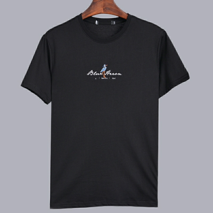 鸟男装夏季纯棉刺绣短袖T恤男士打底衫半袖衣...