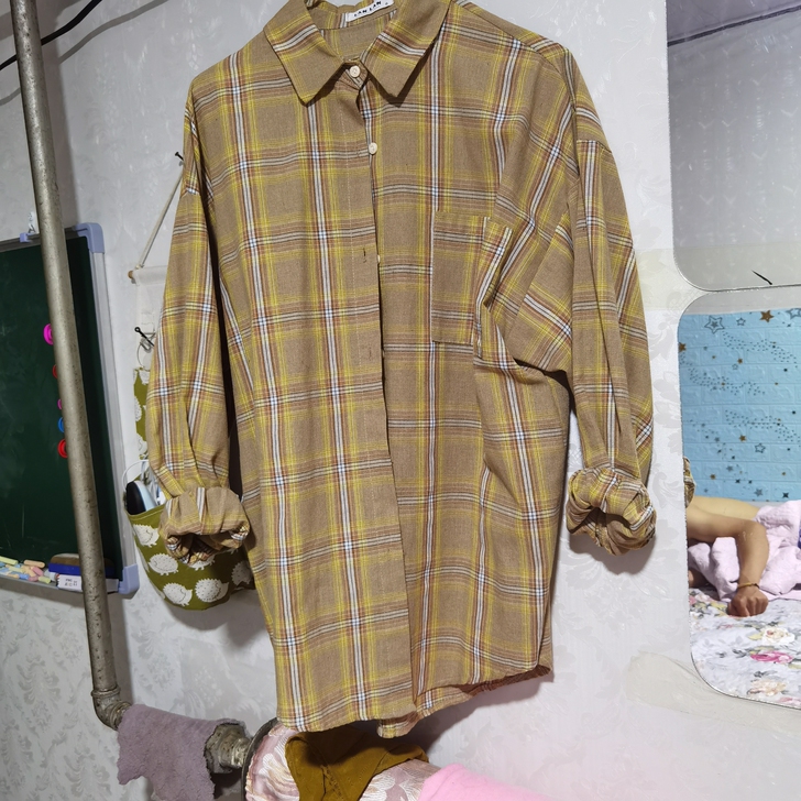 格子衬衫,质量很好,实体店购买穿一洗一,衣...