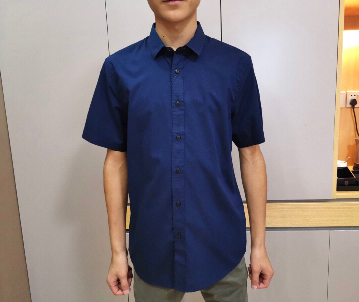 c家纯棉男士短袖衬衣夏季男衬衫。