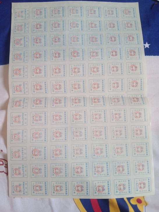 2种不同的株洲肉票，整版，品相好，