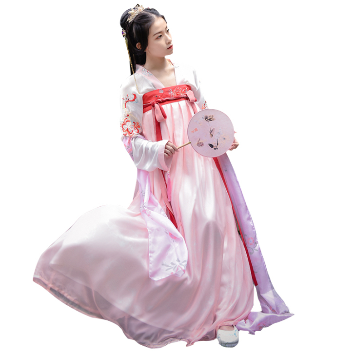 【科幻】半世盛唐 新款汉服女日常绣花双层齐...