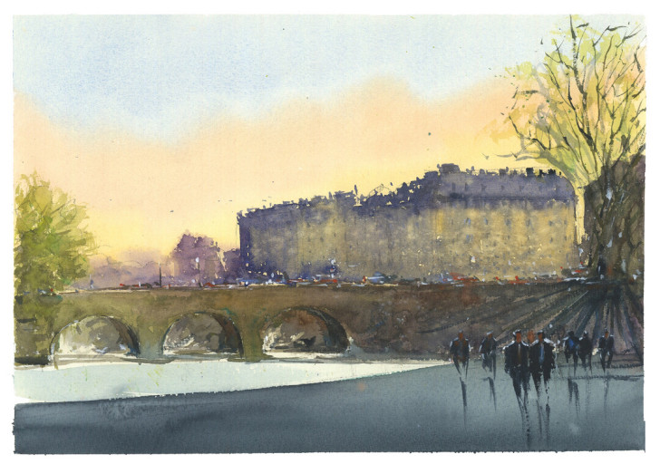 水彩画含框出售水彩装饰画低价换画材特价色彩...