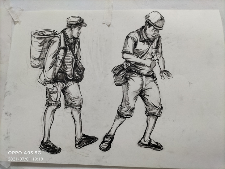 速写名师作品，没署名