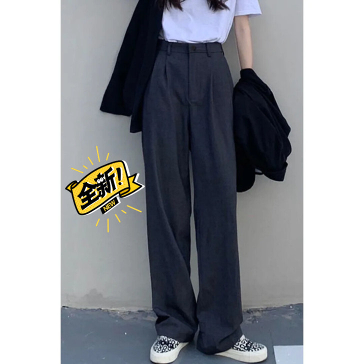 春夏阔腿裤女高腰显瘦垂感裤子2021新款宽...