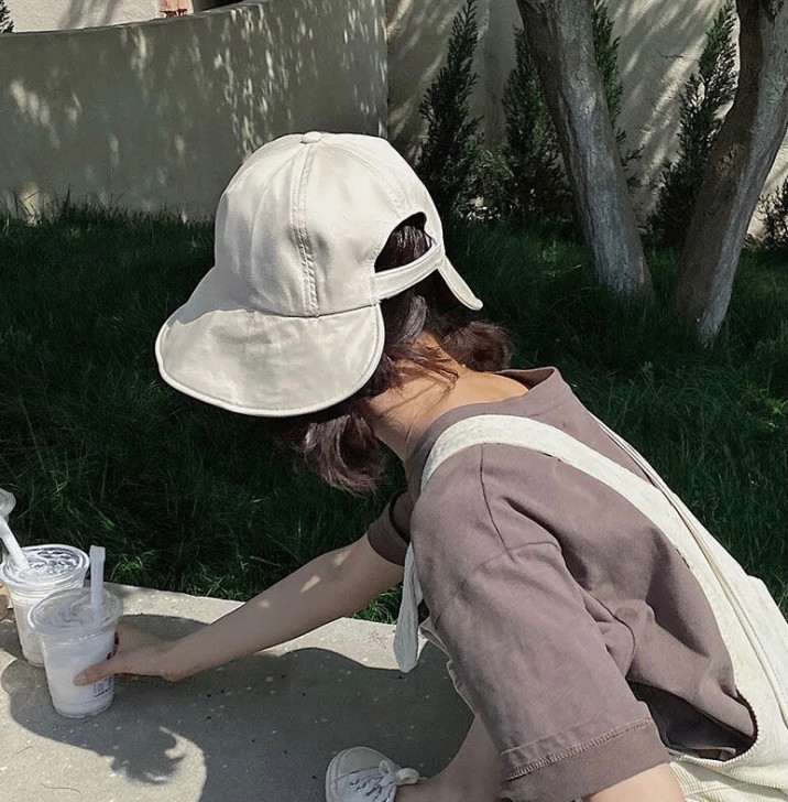 全新  夏季帽子女大头围大沿遮阳帽马尾渔夫...