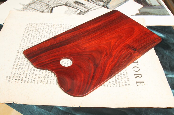 调色板 赞比亚血檀料 实木油画调色板 手工...