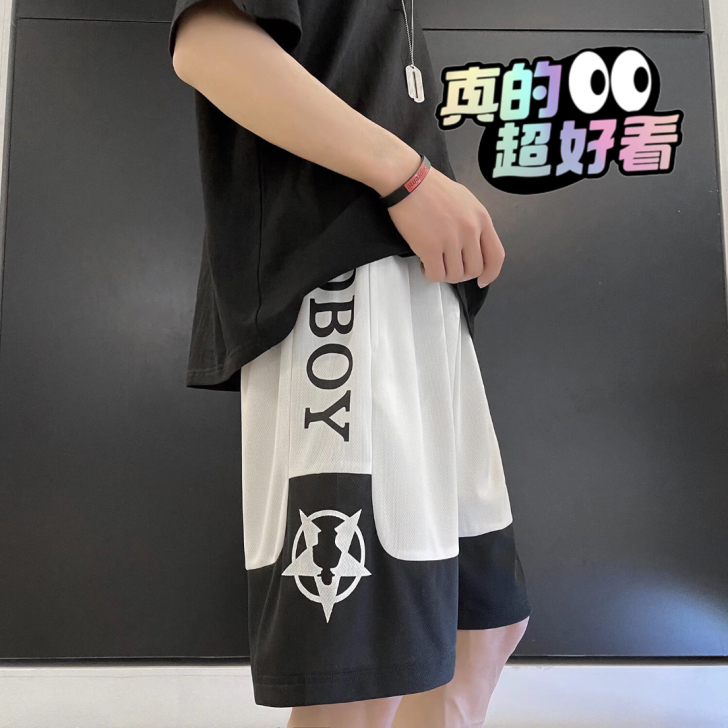 短裤男潮流宽松网眼速干运动休闲裤子夏季薄款...